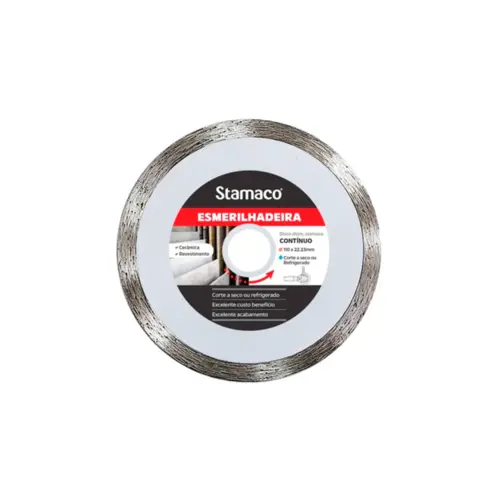 DISCO DIAMANTADO CONTINUO P/ ESMERILHADEIRA 4 3/8" (110MM) STAMACO