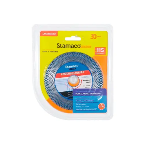 DISCO DIAMANTADO DE CORTE E DESBASTE PREMIUM 115MM STAMACO