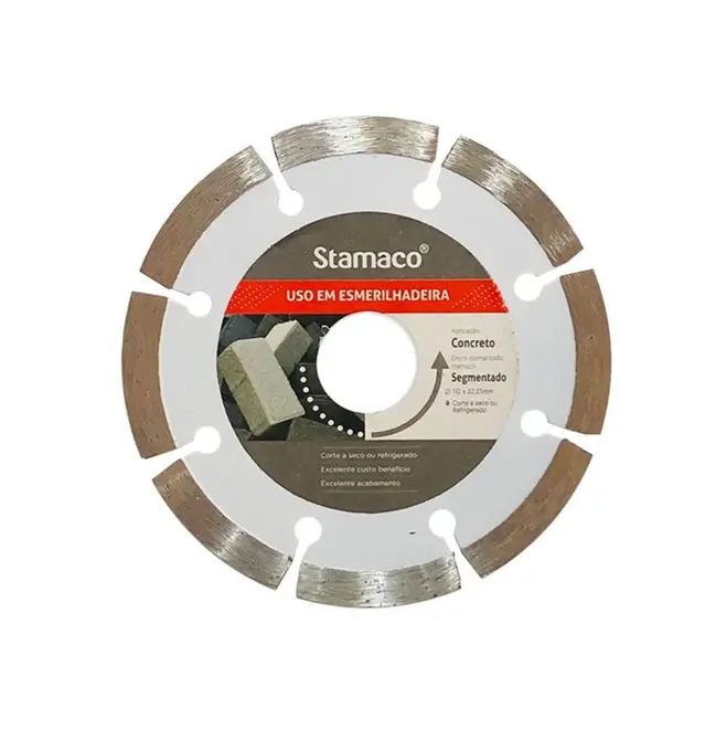 Disco Diamantado Segmentado 110mm para Esmerilhadeira Stamaco