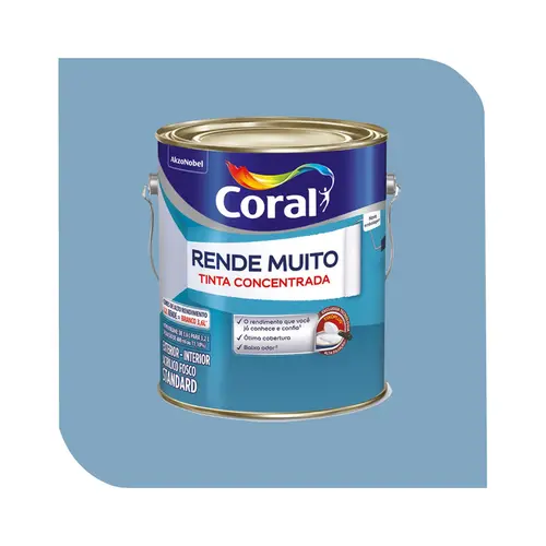 Tinta Acrílica Coral Rende Muito 3,2L Azul dos Andes