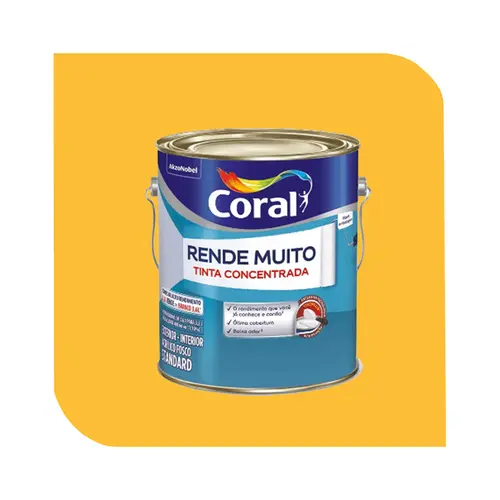 Tinta Acrílica Coral Rende Muito 3,2L Amarelo Frevo