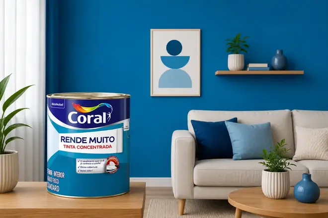 Tinta Acrílica Coral Rende Muito 3,2L Azul Profundo