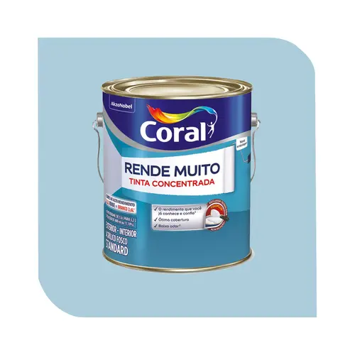 Tinta Acrílica Coral Rende Muito 3,2L Azul Sereno