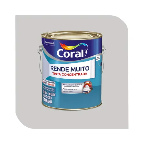 Tinta Acrílica Coral Rende Muito 3,2L Cinza Alpino