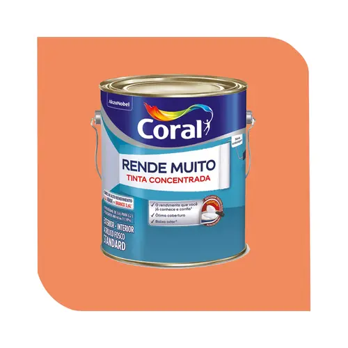 Tinta Acrílica Coral Rende Muito 3,2L Laranja Imperial