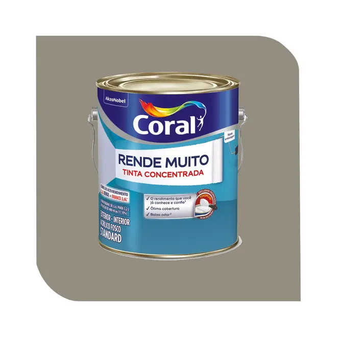 Tinta Acrílica Coral Rende Muito 3,2L Concreto
