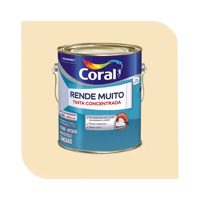 Tinta Acrílica Coral Rende Muito 3,2L Marfim