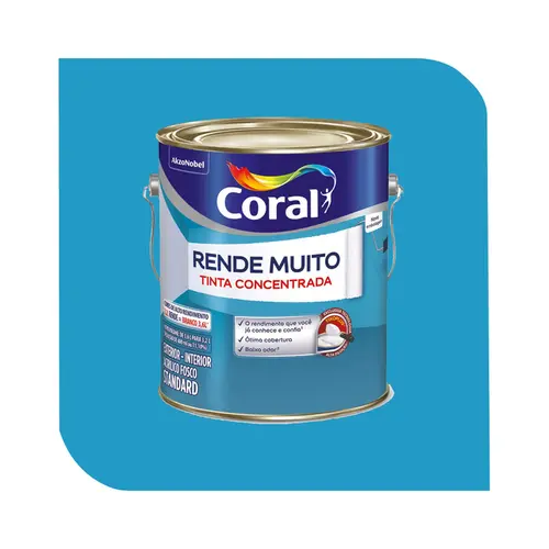 Tinta Acrílica Coral Rende Muito 3,2L Oceano