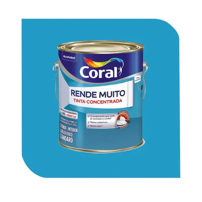 Tinta Acrílica Coral Rende Muito 3,2L Oceano