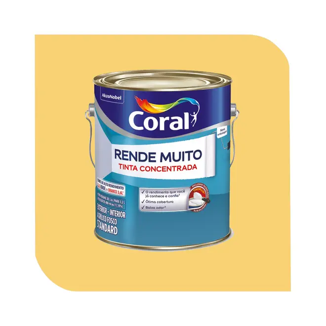 Tinta Acrílica Coral Rende Muito 3,2L Sino