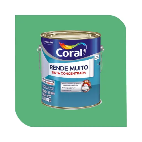 Tinta Acrílica Coral Rende Muito 3,2L Verde Angra