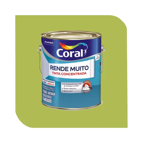 Tinta Acrílica Coral Rende Muito 3,2L Verde Limão