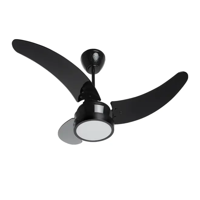 Ventilador de Teto Búzios Max LED 3 Pás Preto com Luminária 127V Tron