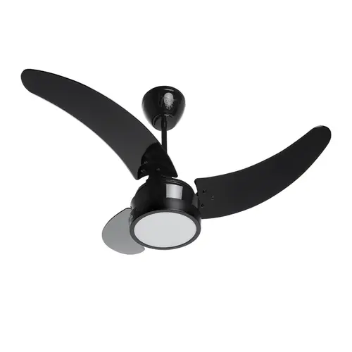 Ventilador de Teto Búzios Max LED 3 Pás Preto com Luminária 127V Tron