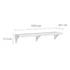 PRATELEIRA PVC 100X30 COM SUPORTE PM3S-100 BRANCA ASTRA