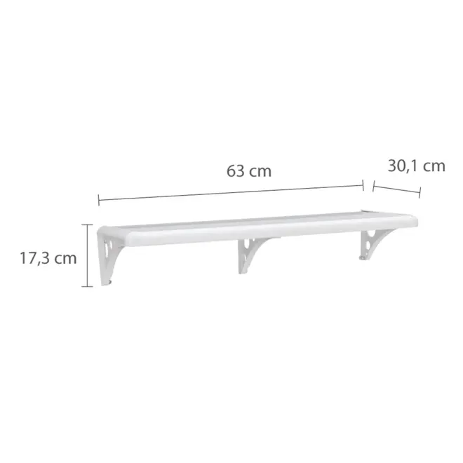 PRATELEIRA PVC 60X30 COM SUPORTE PM3S-60 BRANCA  ASTRA