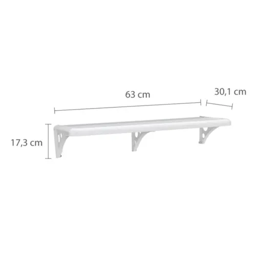 PRATELEIRA PVC 60X30 COM SUPORTE PM3S-60 BRANCA  ASTRA