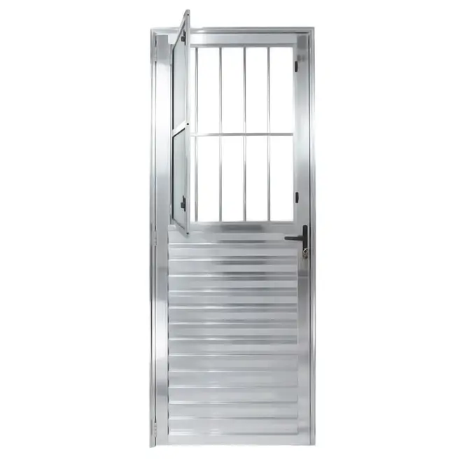 Porta Postigo Vidro Boreal Alumínio Brilhante 210x80cm Direita Proex
