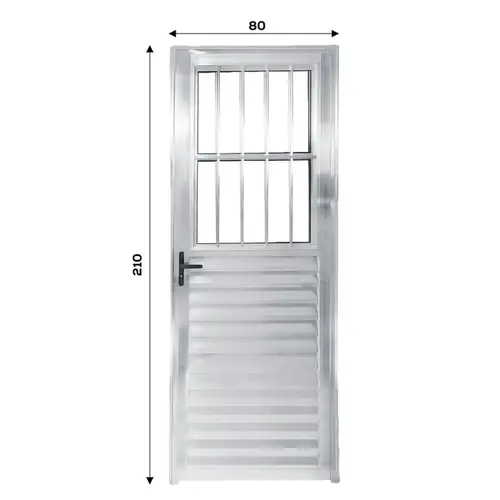 Porta Postigo Vidro Boreal Alumínio Brilhante 210x80cm Direita Proex