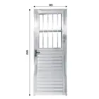 Porta Postigo Vidro Boreal Alumínio Brilhante 210x80cm Esquerda Proex
