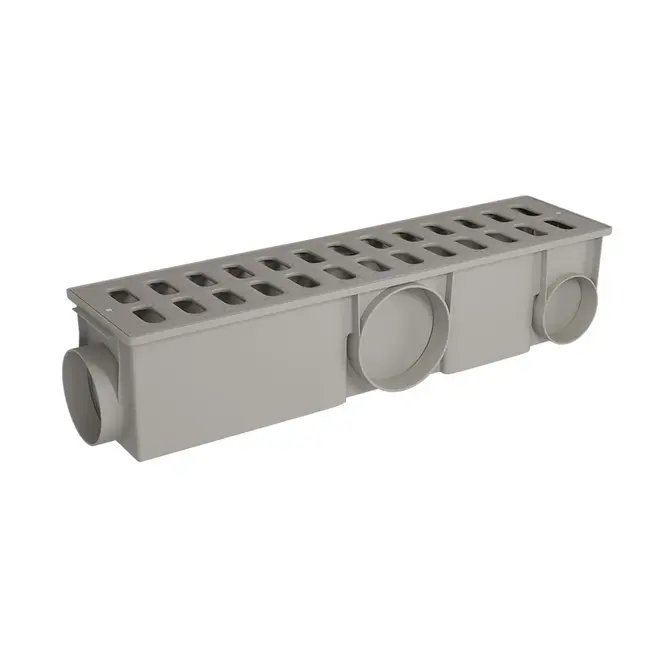 Caixa Coletora Modular c/Grelha 15X50cm Cinza Estrela