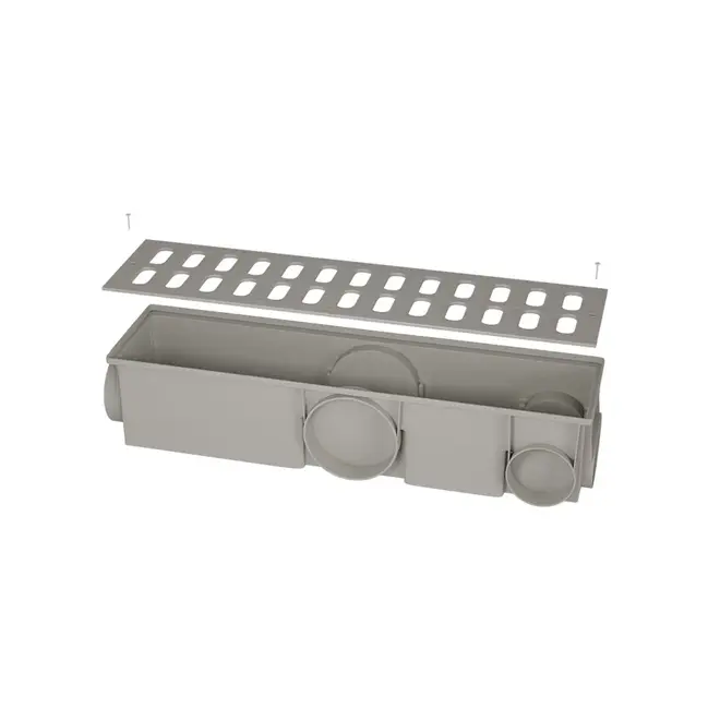 Caixa Coletora Modular c/Grelha 15X50cm Cinza Estrela
