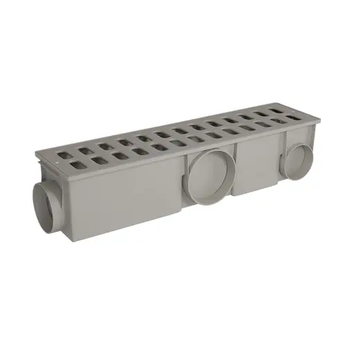 Caixa Coletora Modular c/Grelha 15X50cm Cinza Estrela
