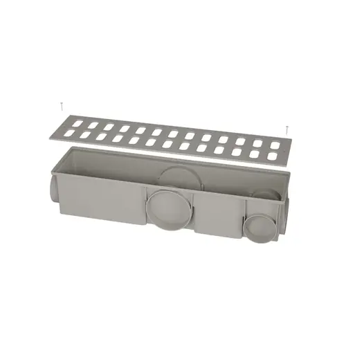 Caixa Coletora Modular c/Grelha 15X50cm Cinza Estrela